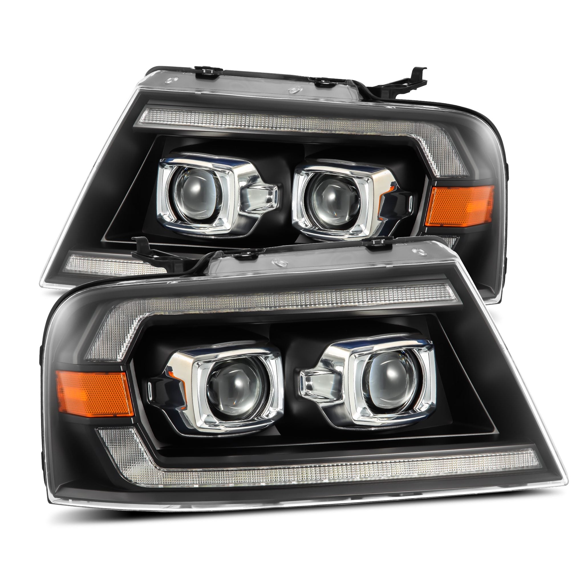 2025 LED Headlights Assemblies For 2004-2008 Ford F150 Pickup 2006-2008 Lincoln Mark LT W/ Smart Auxiliary Lamp Hi Lo Beam Parking Light Turn Signal Side Marker Dual Color Halo - Foto 7