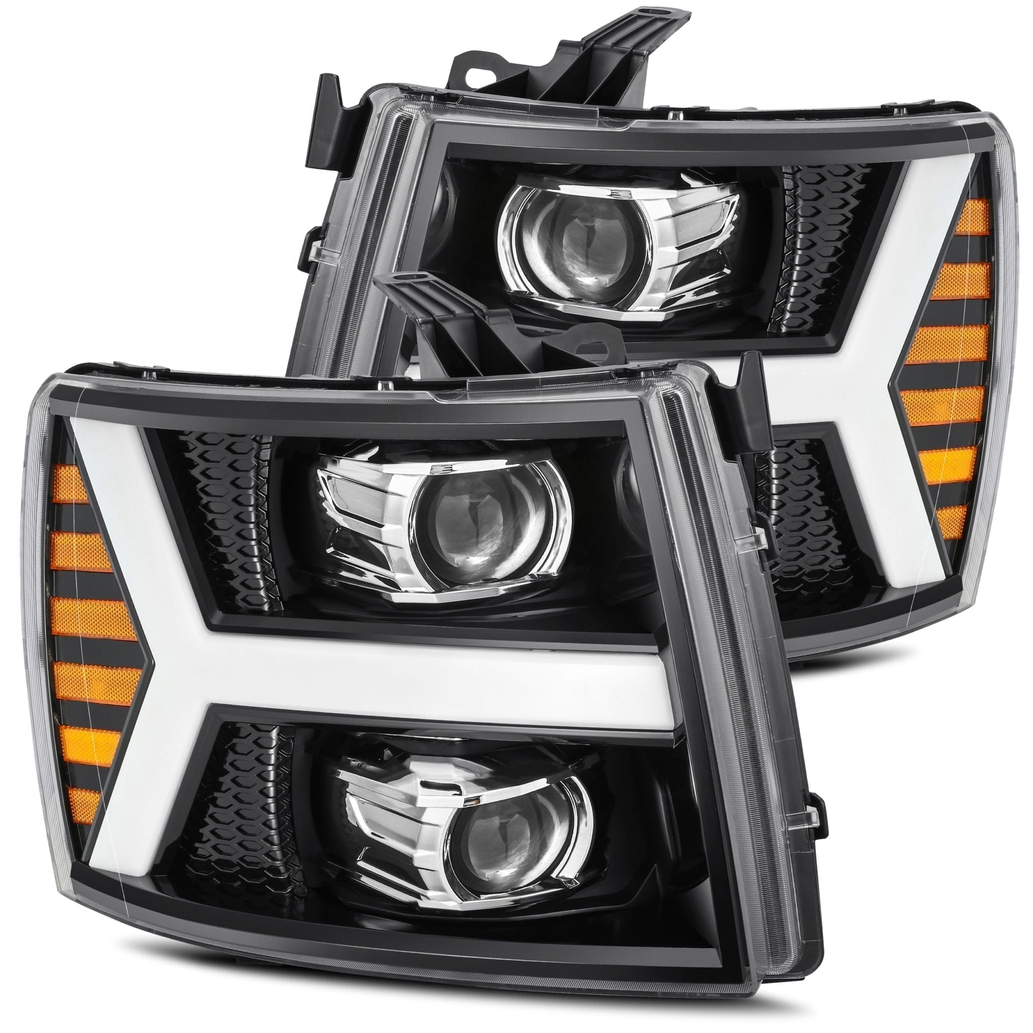 07-13 Chevrolet Silverado LUXX-Series LED Projector Headlights Jet