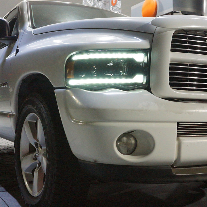 02-05 Dodge Ram LUXX-Series LED Projector Headlights Alpha-Black | AlphaRex