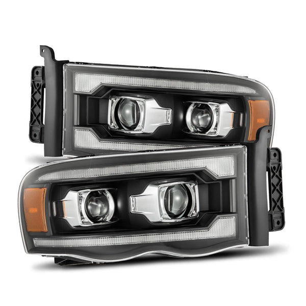 02-05 Dodge Ram LUXX-Series LED Projector Headlights Black | AlphaRex