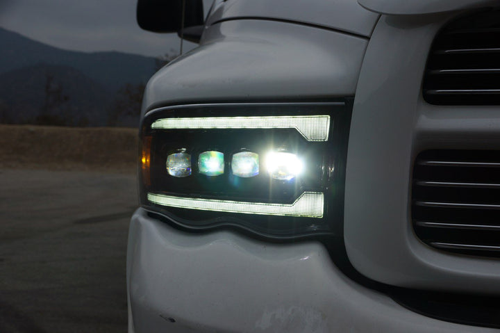 02-05 Dodge Ram NOVA-Series LED Projector Headlights Alpha-Black | AlphaRex