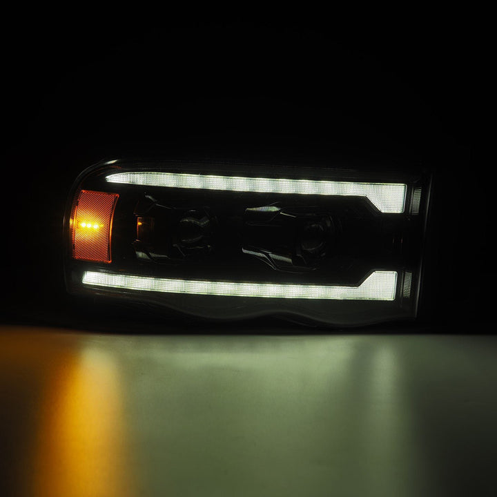 02-05 Dodge Ram PRO-Series Halogen Projector Headlights Alpha-Black | AlphaRex