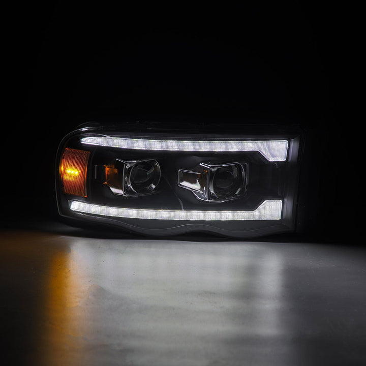 02-05 Dodge Ram PRO-Series Halogen Projector Headlights Black | AlphaRex