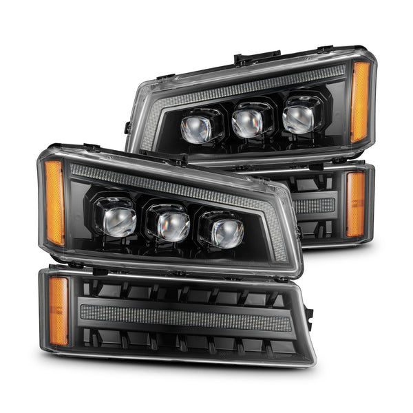 03-06 Chevrolet Silverado/02-06 Avalanche (without body cladding) NOVA-Series LED Projector Headlights Alpha-Black | AlphaRex