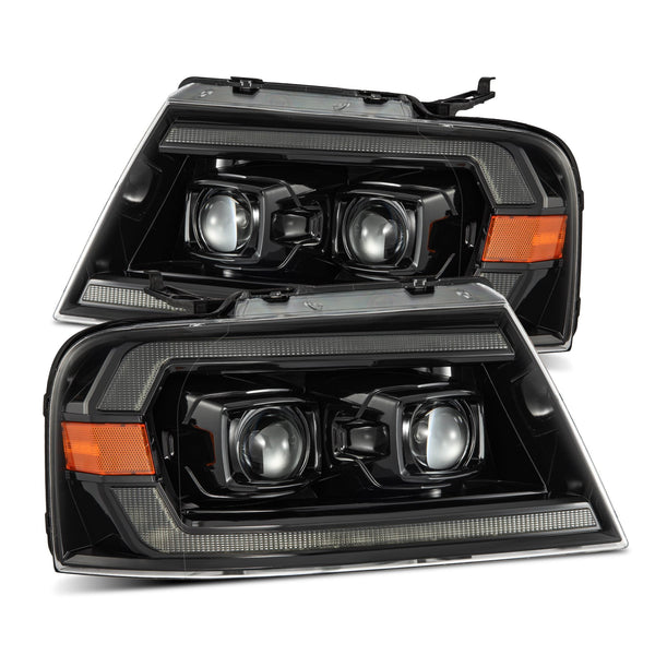 04-08 Ford F150 / 06-08 Lincoln Mark LT LUXX-Series LED Projector Headlights Alpha-Black | AlphaRex