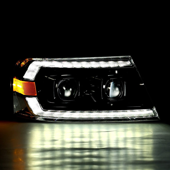 04-08 Ford F150 / 06-08 Lincoln Mark LT LUXX-Series LED Projector Headlights Alpha-Black | AlphaRex