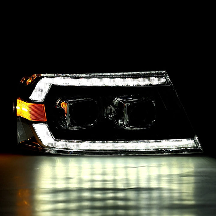 04-08 Ford F150 / 06-08 Lincoln Mark LT LUXX-Series LED Projector Headlights Black | AlphaRex