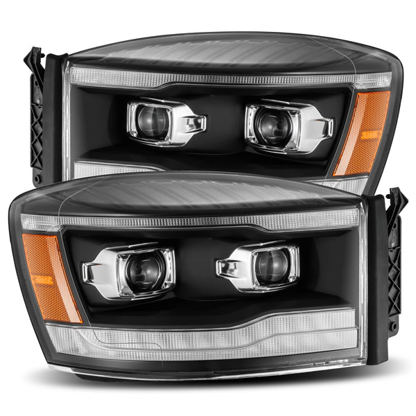 06-08 Dodge Ram LUXX-Series LED Projector Headlights Black | AlphaRex