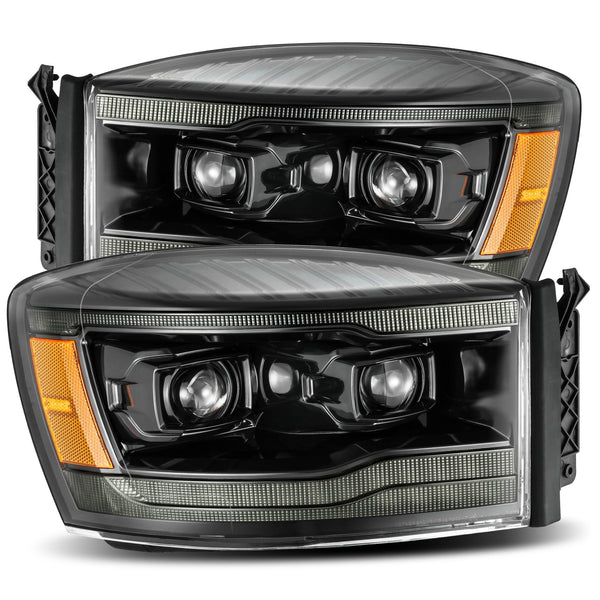 06-08 Dodge Ram PRO-Series Halogen Projector Headlights Alpha-Black | AlphaRex