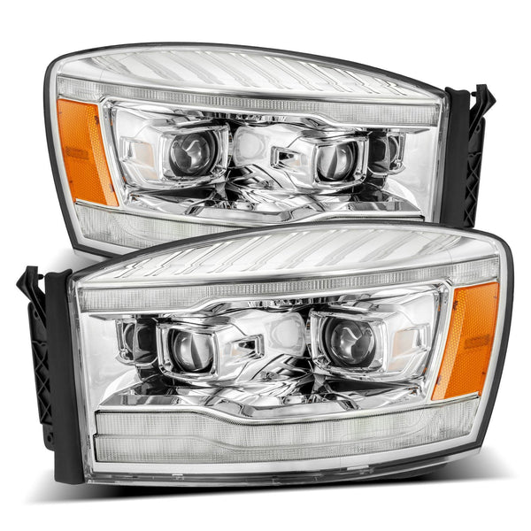 06-08 Dodge Ram PRO-Series Halogen Projector Headlights Chrome | AlphaRex
