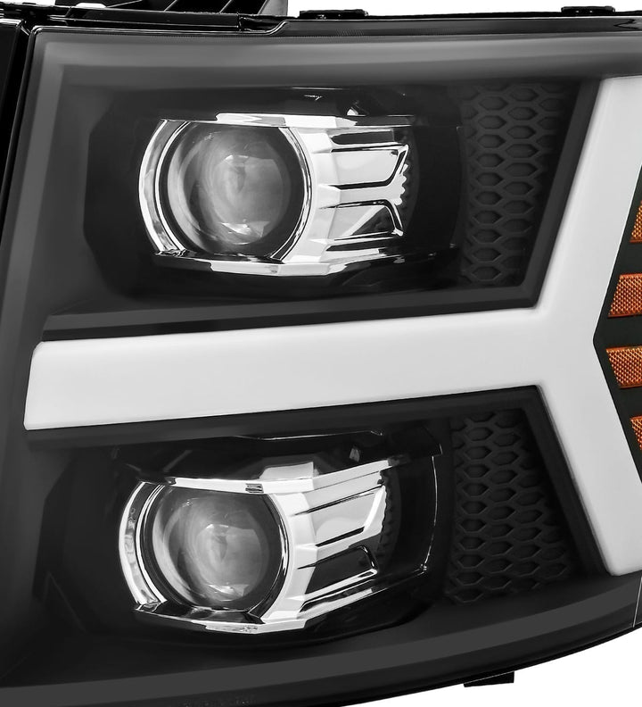 07-13 Chevrolet Silverado PRO-Series Halogen Projector Headlights Black | AlphaRex
