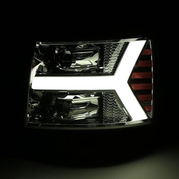 07-13 Chevrolet Silverado PRO-Series Halogen Projector Headlights Chrome | AlphaRex