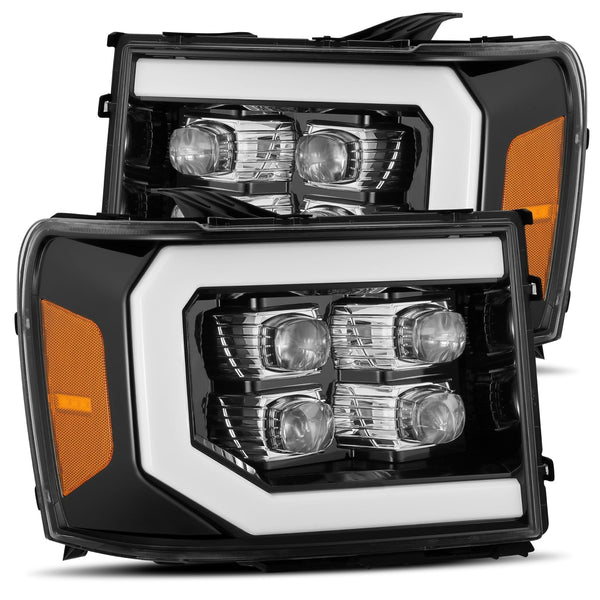 07-13 GMC Sierra NOVA-Series LED Projector Headlights Jet Black | AlphaRex