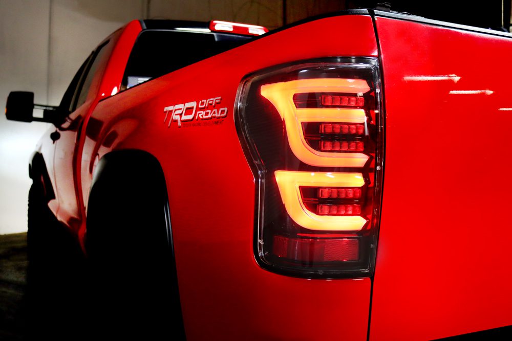 Black Headlights + LED Tail Lights Pair For 2007-2013 Toyota Tundra – Matte Black Housing, Clear Lens