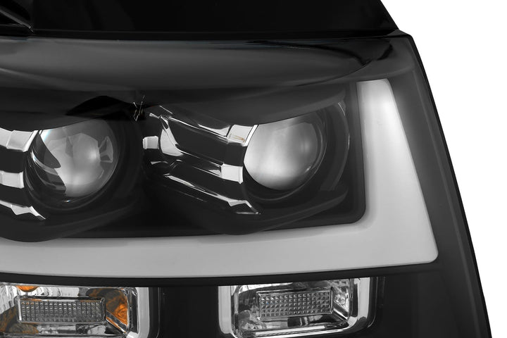 07-14 Chevrolet Tahoe/Suburban/07-13 Avalanche LUXX-Series LED Projector Headlights Black | AlphaRex