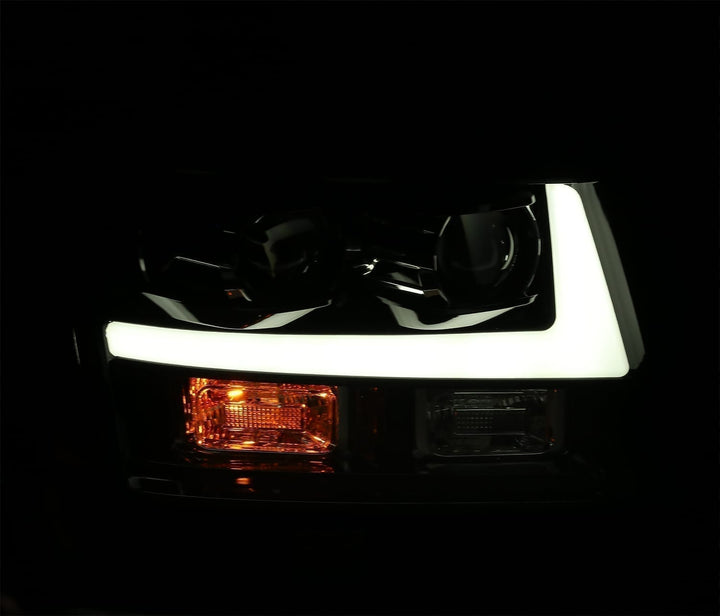 07-14 Chevrolet Tahoe/Suburban/07-13 Avalanche LUXX-Series LED Projector Headlights Chrome | AlphaRex