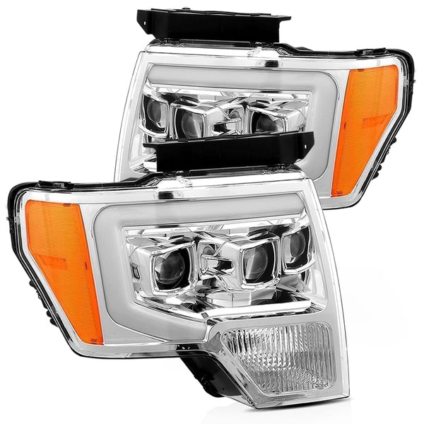 09-14 Ford F150 LUXX-Series LED Projector Headlights Chrome | AlphaRex