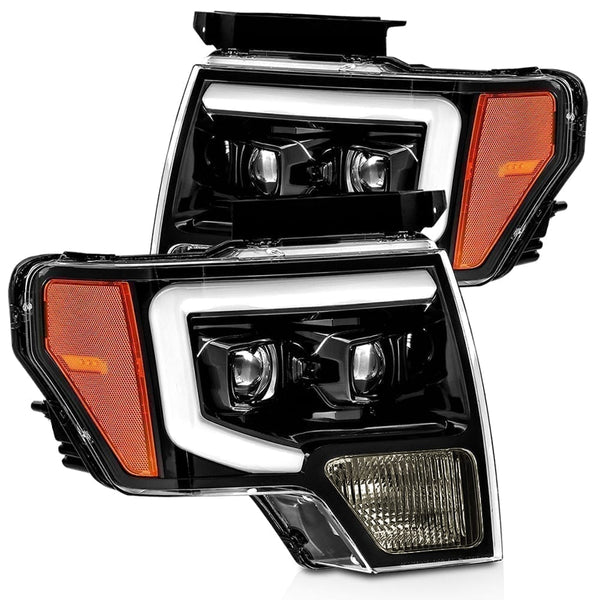 09-14 Ford F150 LUXX-Series LED Projector Headlights Jet Black | AlphaRex