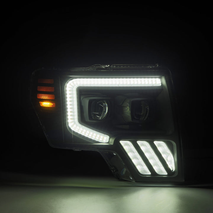 09-14 Ford F150 MKII PRO-Series Halogen Projector Headlights Black | AlphaRex