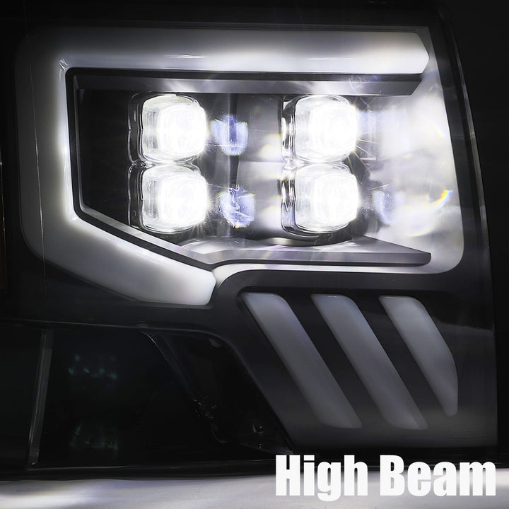 09-14 Ford F150 NOVA-Series LED Projector Headlights Jet Black | AlphaRex