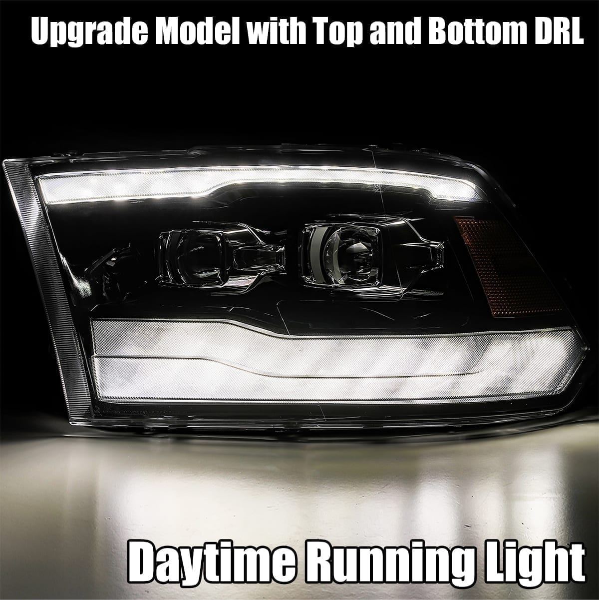 09-18 Ram Truck LUXX-Series LED Projector Headlights Black | AlphaRex