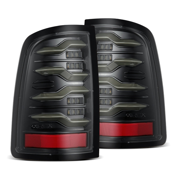 AlphaRex 09-18 Ram Truck LUXX-Series LED Tail Lights Alpha-Black