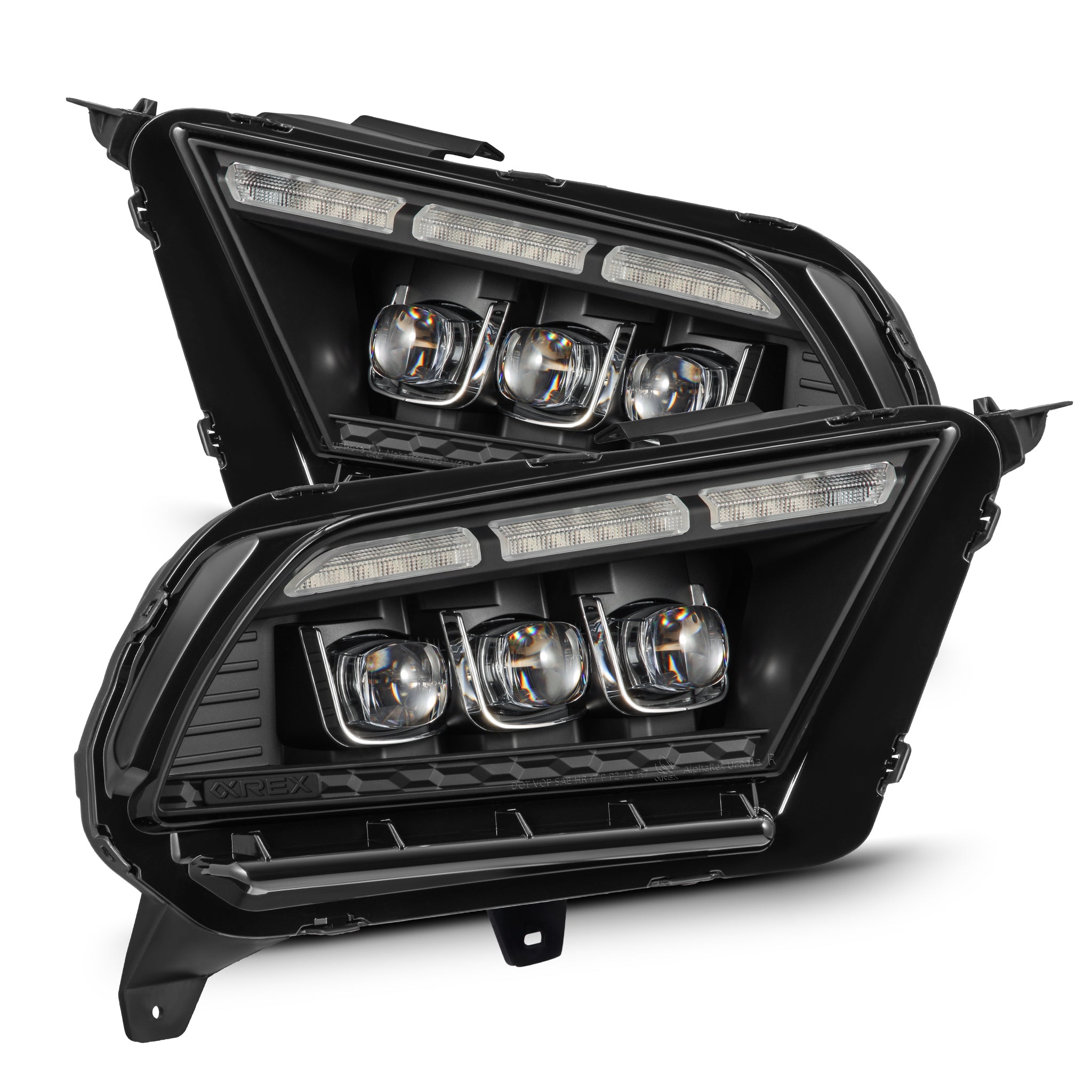 Headlights Light 10-12 Ford Mustang MK II NOVA-Series LED Projector Headlights Black ...