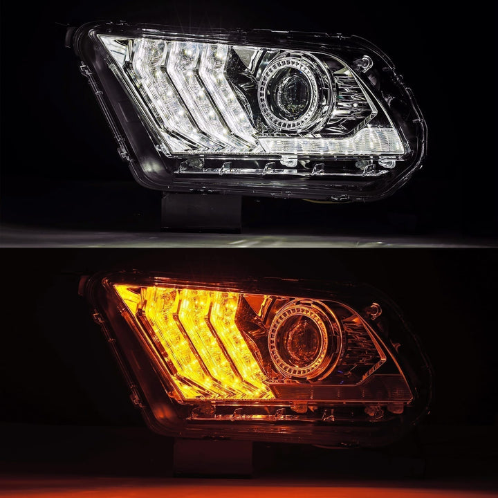 10-12 Ford Mustang PRO-Series Halogen Projector Headlights Chrome | AlphaRex
