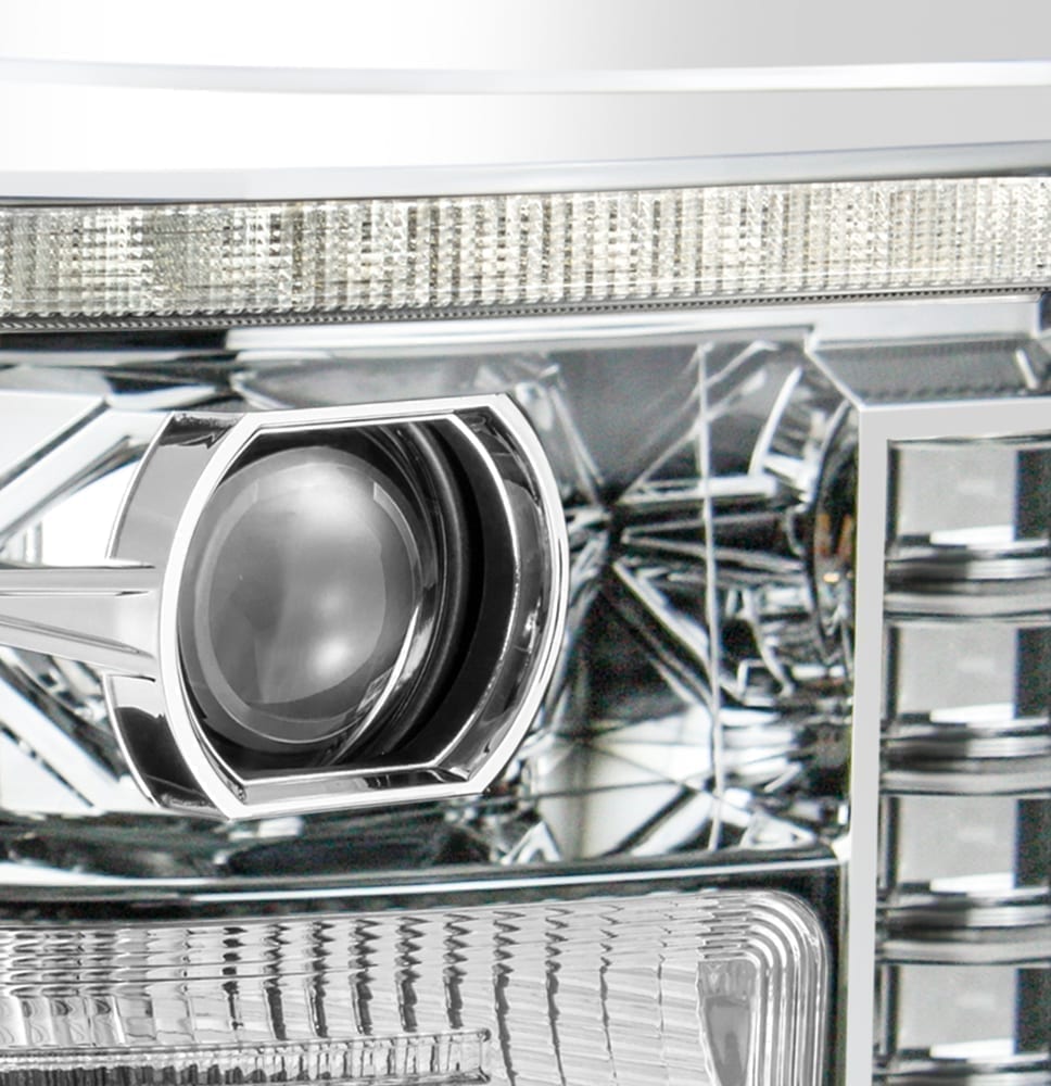 LED PROJECTOR シルバー 11-16 Ford Super Duty LUXX-Series LED Projector Headlights Chrome