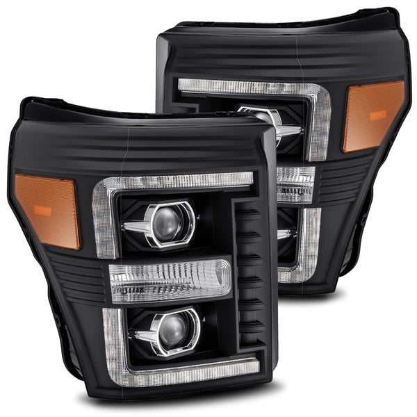 11-16 Ford Super Duty PRO-Series Halogen Projector Headlights Black | AlphaRex