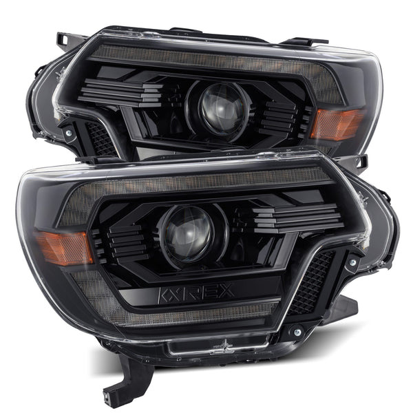 12-15 Toyota Tacoma LUXX-Series LED Projector Headlights Alpha-Black | AlphaRex