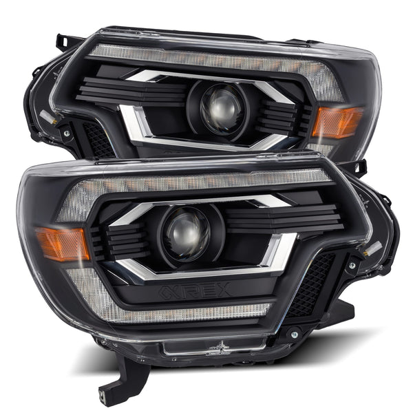12-15 Toyota Tacoma PRO-Series Halogen Projector Headlights Black | AlphaRex