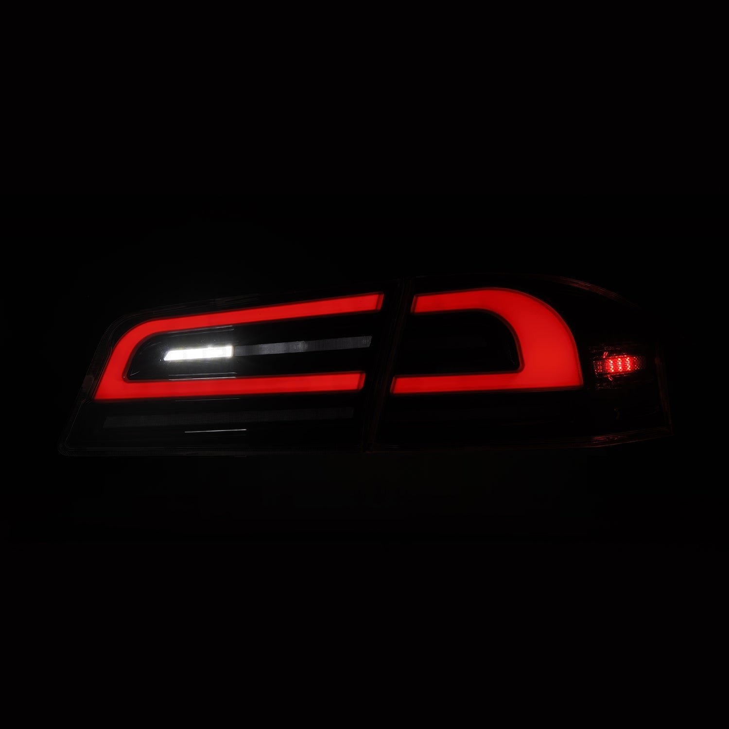 12-21 Tesla Model S LUXX-Series LED Tail Lights Black-Red (With Black ...