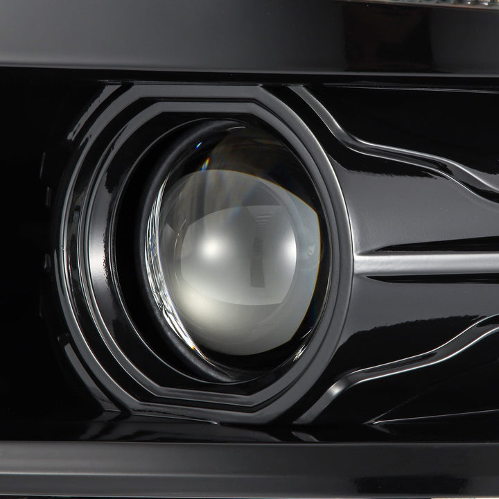 14-15 Chevrolet Silverado LUXX-Series LED Projector Headlights Alpha-Black | AlphaRex