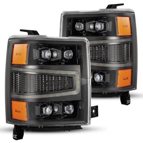 14-15 Chevrolet Silverado NOVA-Series LED Projector Headlights Alpha-Black | AlphaRex