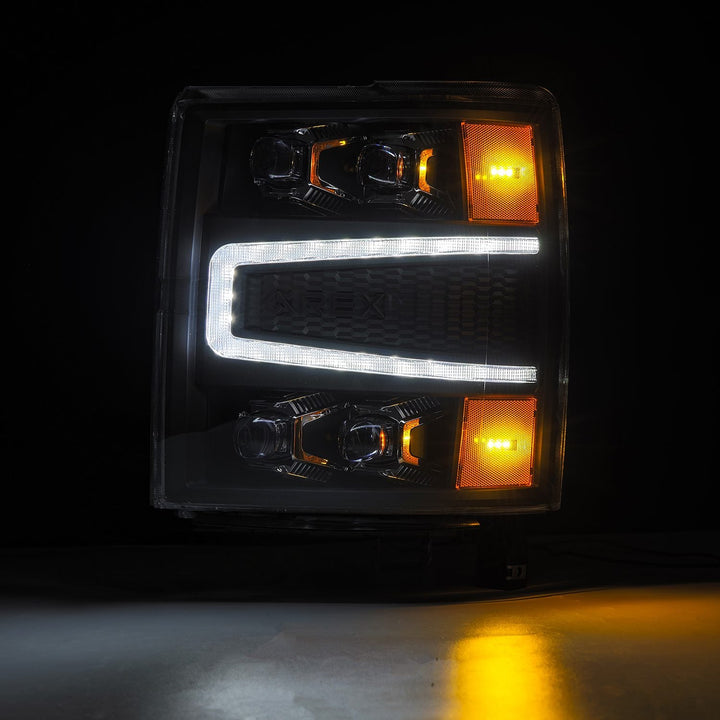 14-15 Chevrolet Silverado NOVA-Series LED Projector Headlights Black | AlphaRex