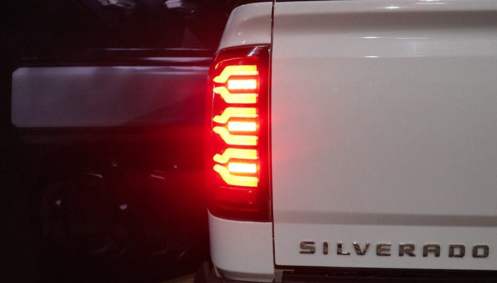 14-18 Chevrolet Silverado 1500 / 15-19 Silverado 2500HD/3500HD / 15-19 GMC Sierra 3500HD Dually LUXX-Series LED Tail Lights Alpha-Black | AlphaRex