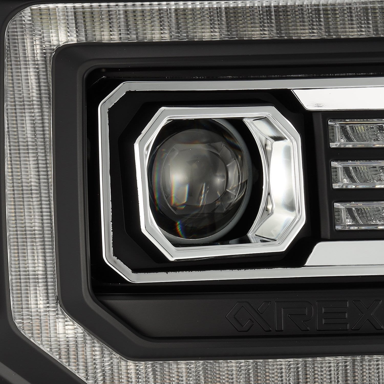 14-18 GMC Sierra LUXX-Series LED Projector Headlights Black | AlphaRex