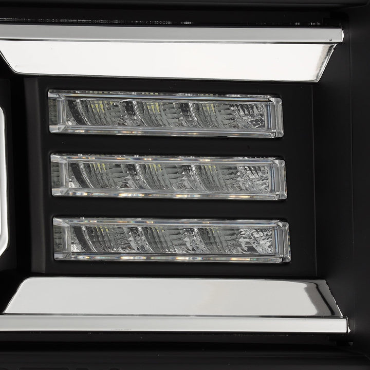 14-18 GMC Sierra LUXX-Series LED Projector Headlights Black | AlphaRex