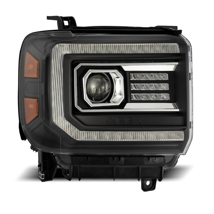 14-18 GMC Sierra LUXX-Series LED Projector Headlights Black | AlphaRex
