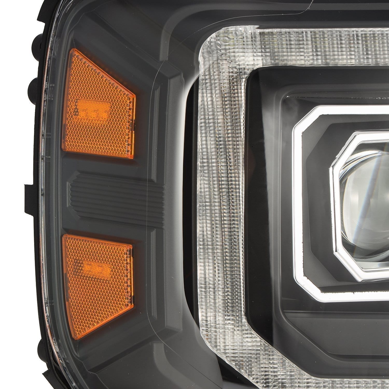 14-18 GMC Sierra LUXX-Series LED Projector Headlights Black | AlphaRex