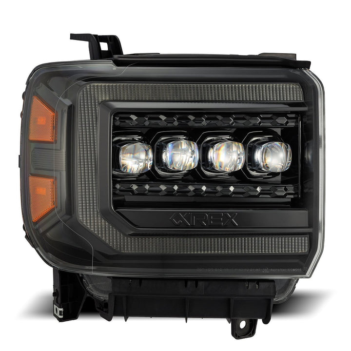 14-18 GMC Sierra NOVA-Series LED Projector Headlights Alpha-Black | AlphaRex