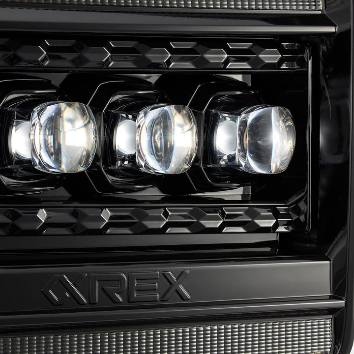 14-18 GMC Sierra NOVA-Series LED Projector Headlights Alpha-Black | AlphaRex