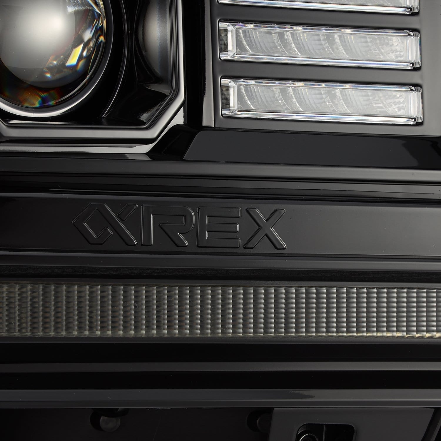 AlphaRex 14-18 GMC Sierra PRO-Series Proj Headlights Plank Style Black w/Activ Light/Seq Signal/DRL
