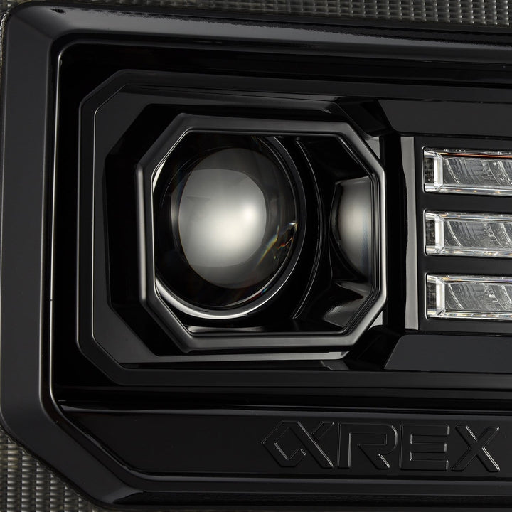 14-18 GMC Sierra PRO-Series Halogen Projector Headlights Alpha-Black | AlphaRex