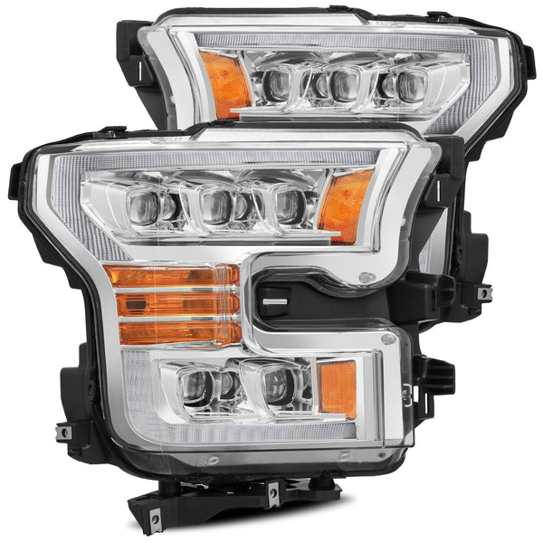 15-17 Ford F150 / 17-20 F150 Raptor NOVA-Series LED Projector Headlights Chrome | AlphaRex