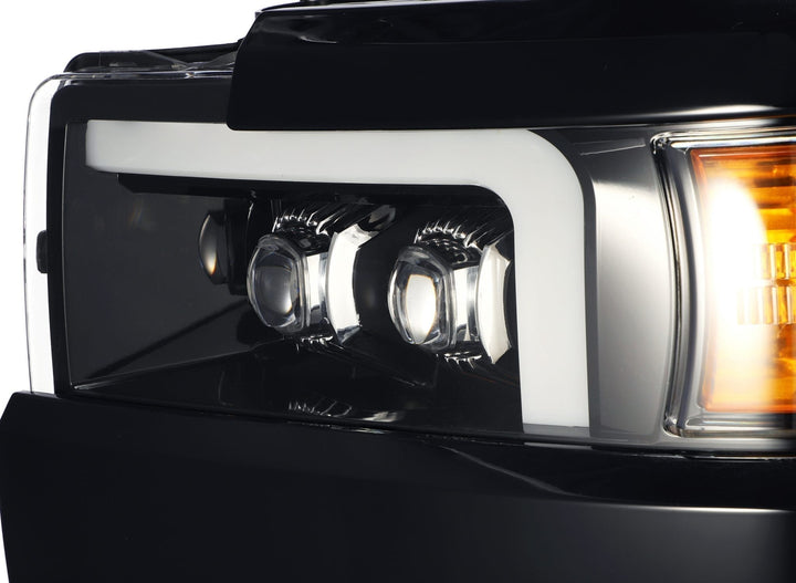 15-19 Chevrolet Silverado 2500HD/3500HD MKII NOVA-Series LED Projector Headlights Jet Black | AlphaRex