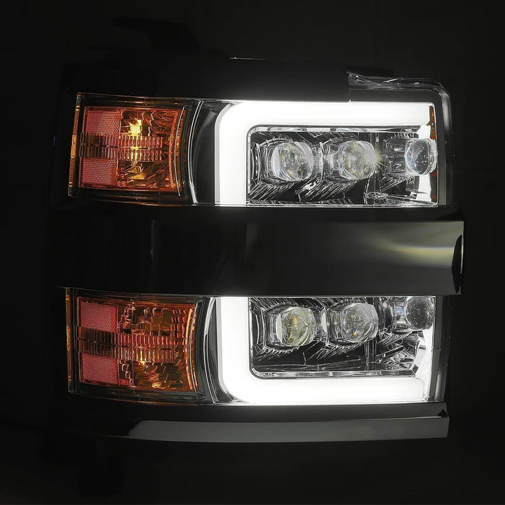 15-19 Chevrolet Silverado 2500HD/3500HD MKII NOVA-Series LED Projector Headlights Jet Black | AlphaRex
