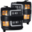 AlphaRex MKII NOVA-Series LED Projector Headlights, Jet Black (SKU 880229) for 2015-2019 Chevrolet Silverado 2500HD/3500HD (6.6L Duramax V8 (LML), 6.6L Duramax V8 (L5P))