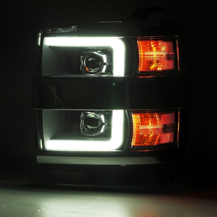 15-19 Chevrolet Silverado 2500HD/3500HD PRO-Series Halogen Projector Headlights Black | AlphaRex